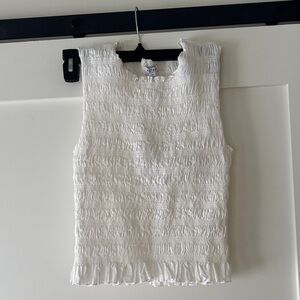 NWT Pistola Phoebe Smocked Tank, Le Blanc (white), sz XS
